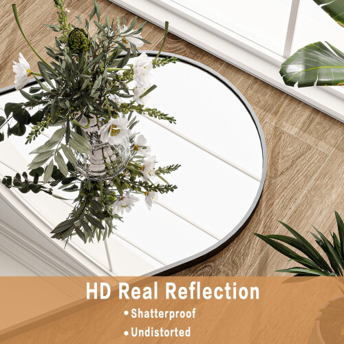 Full Length Arch Floor Mirror Black 71x26 Inch 1