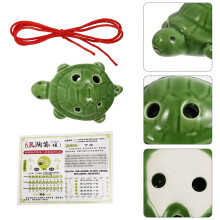 Ceramic Turtle Themed Ocarina 1 Set Green Color Musical Instrument for Young People