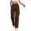 Women's Cargo Pants Elastic Waist Button Front Multiple 2