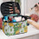 Cosmetic Bag Portable Hanging Organizer with Handle Floral 5