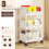 2-Layer Household Snacks Storage Bookshelf, Trolley Storage Rack, Storage Rack Kitchen Fruit and Vegetable Basket 1
