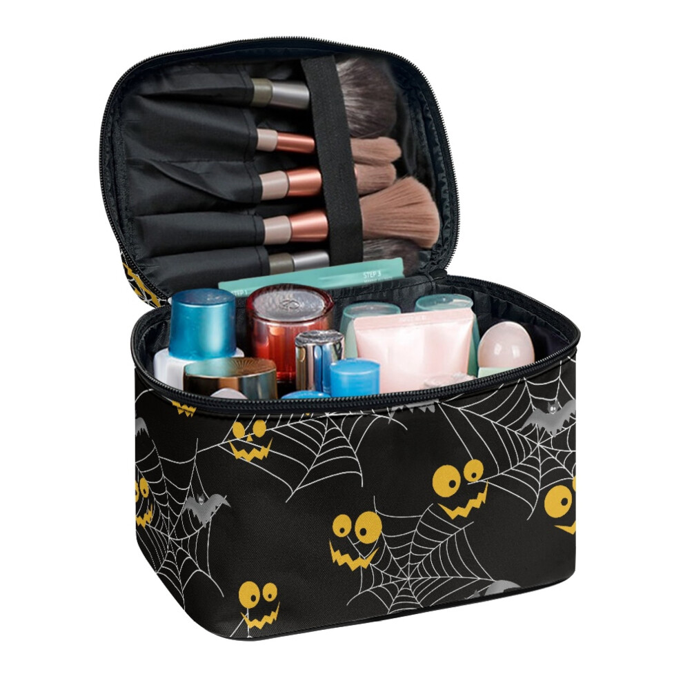 Makeup Travel Case with Brush Slots Portable and Durable Spider's web Home