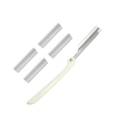 Eyebrow Razor for Women Stainless Steel White with 5 Blades