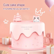 Cat Cake Humidifier 300ml - Ultra-Quiet with Colorful LED Lights, USB Powered, Ideal for Home Office and Bedroom