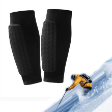 Soccer Shin Guards for Kids/Youth/Adult, Ski Shin Pads & Calf Compression Sleeve with Honeycomb Pads, Lightweight Football Protective Gear