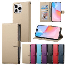 Leather Wallet Phone Case Compatible with iPhone 16 Pro Max, 15–11, XR, XS Max, 6–8 Plus, with Card Slots & Zipper
