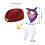 Set da assistente di volo da donna: cappello, sciarpa, guanti, 3