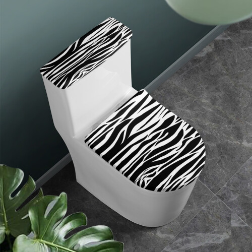 Zebra Polyester Toilet Seat Cover Replacement 17"x21" 2