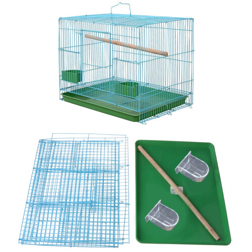 Wire Rectangular Small Cage for Small Birds and Canaries Rekord Equipped Feeders Iron Wire 2