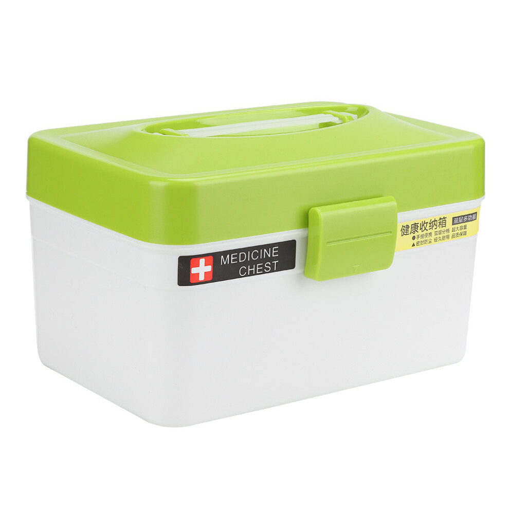 Compact Medical Organizer With Airtight Seal, Removable Tray And Rounded Edges For Safe And Easy Access To Household Medicines, Versatile Green 9425574534811