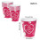 DAMAI Pink Heart Paper Cups 9oz 16pcs 2