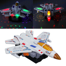 Aircraft Robot Toy with 360 Rotating Lights & Music for Kids