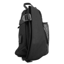 Outdoor Backpack for Men Women, Ventilated Mesh Sling Bag with Luggage Strap for Hiking Travel Cycling (Black)