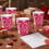 DAMAI Pink Heart Paper Cups 9oz 16pcs 6