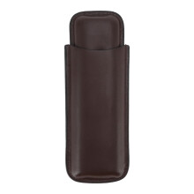 Portable Cigar Travel Holder Handmade Fine Shiny Leather Mold Resistant Customizable Leather Cigarette Case Adjustable Luxury Cigar Container For Two