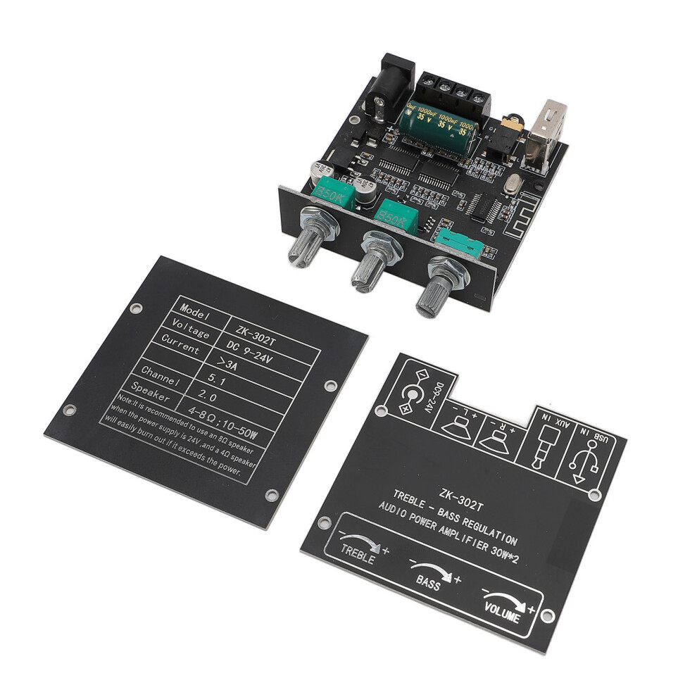 Zk 302T 2.0 Channel Bluetooth 5.1 Power Amplifier Module 30W X 2 9431387402728