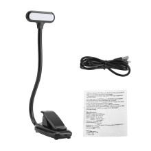 Leselampe mit natürlichem Licht, tragbare LED-Leuchte mit weichem Licht, flexiblem Hals und verbessertem Gummiclip, augenschonende Buchleuchte mit