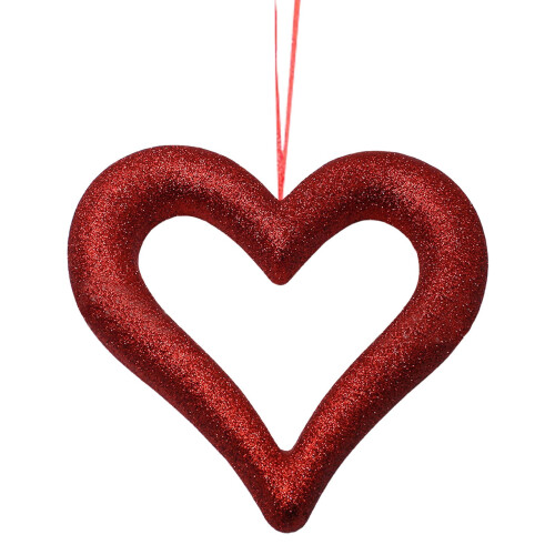 Couronne de cœurs floqués, rouge, Saint-Valentin, 20 x 20 cm par