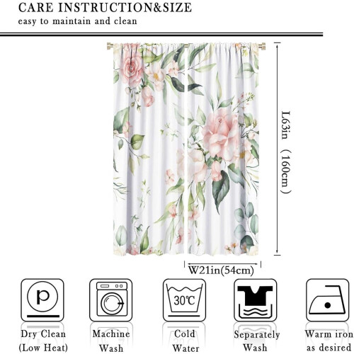 Rustic Flower Curtains Watercolor Floral Pattern Blackout 1