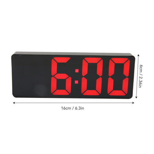 Digital LED Alarm Clock with Temperature, Voice Control, 6x16cm Black 1