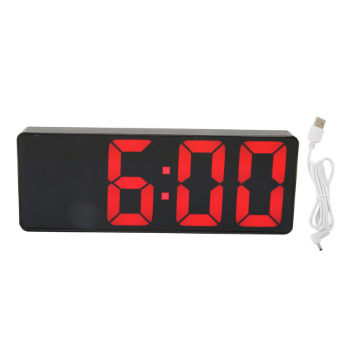 Digital LED Alarm Clock with Temperature, Voice Control, 6x16cm Black 2