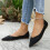 Willtoo Women's Solid Color Pointed Toe Flat Shoes 6