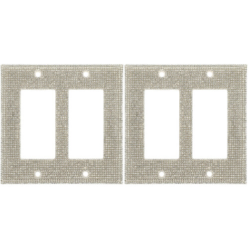 2Sets Plastic Socket Cover Witte Wandpaneel Met Zirkoon Versiering