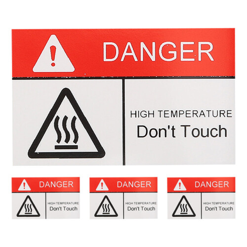16Pcs Heat Warning Stickers High Temperature Safety Labels