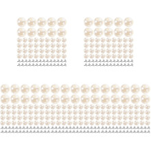 250Pcs Metal Plastic Pearl Buttons Beige DIY Use for Garment Projects