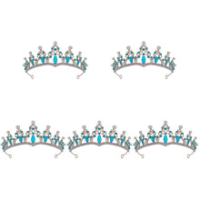 5Pcs Wedding Crown Headbands for Women Bridal Rhinestone Accessories