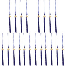 20Pcs Blue Graduation Hat Accessories Tassels Elegant Polyester Decor