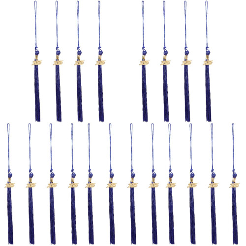 20Pcs Blue Graduation Hat Accessories Tassels Elegant Polyester Decor