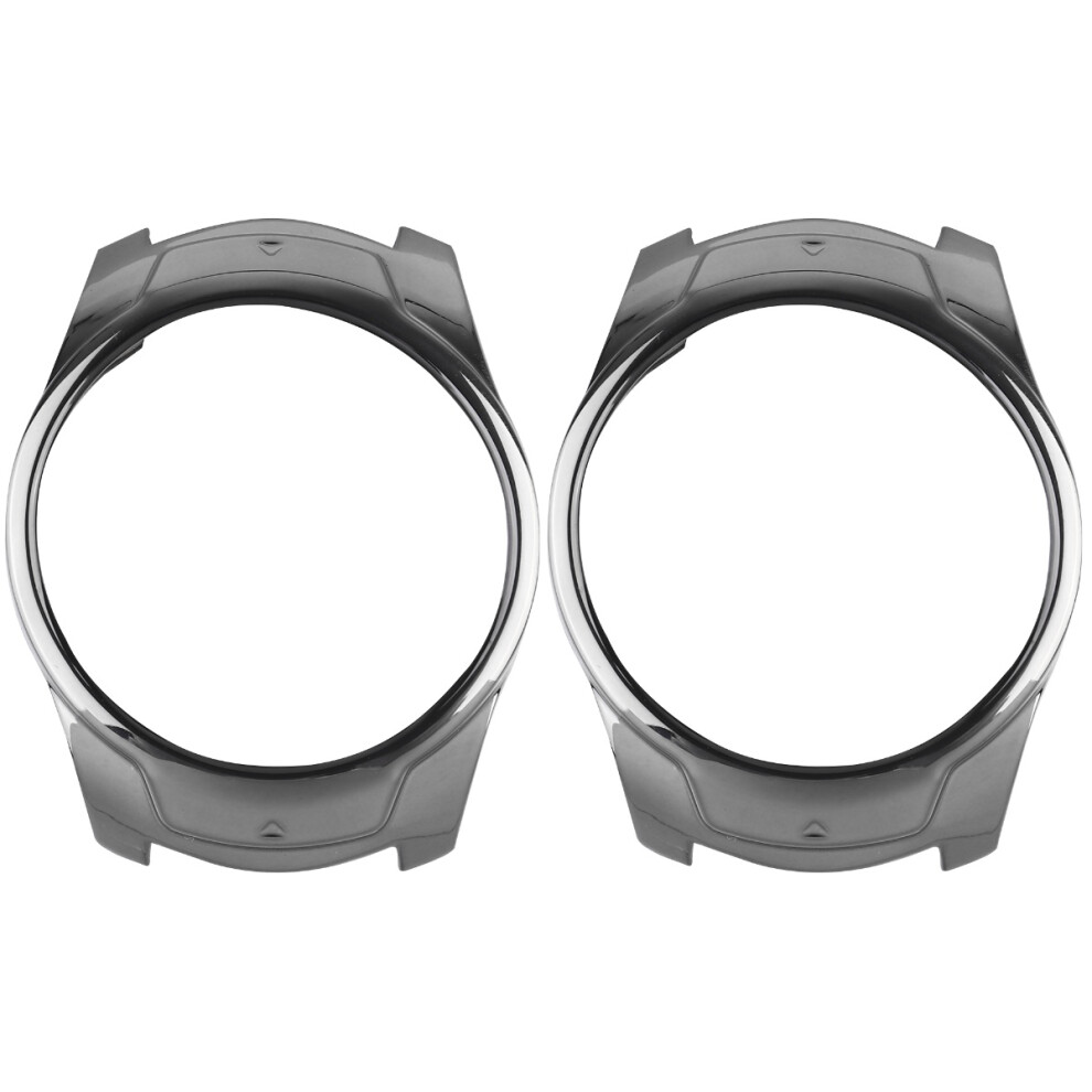 2Pcs Durable Tpu Smart Watch Shell Protective Shockproof Cover Silver 3712342599650