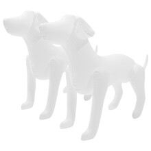 2Pcs PVC Air-Filled White Dog Figurines for Clothing Showcase Props