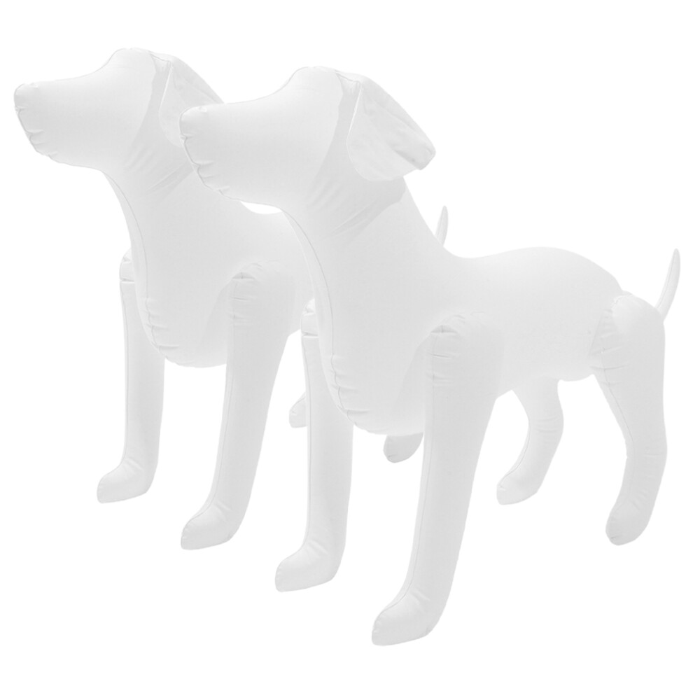 2Pcs Pvc Air-Filled Dog Figurines For Clothing Showcase Props White 3712458661371