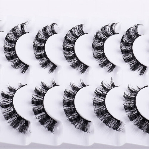 Curly False Eyelashes Natural Thick Style 7 Pairs 2