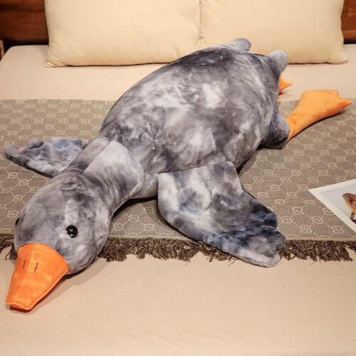 Goose Plush Hugging Pillow Gray Round 19.68 Inch 2