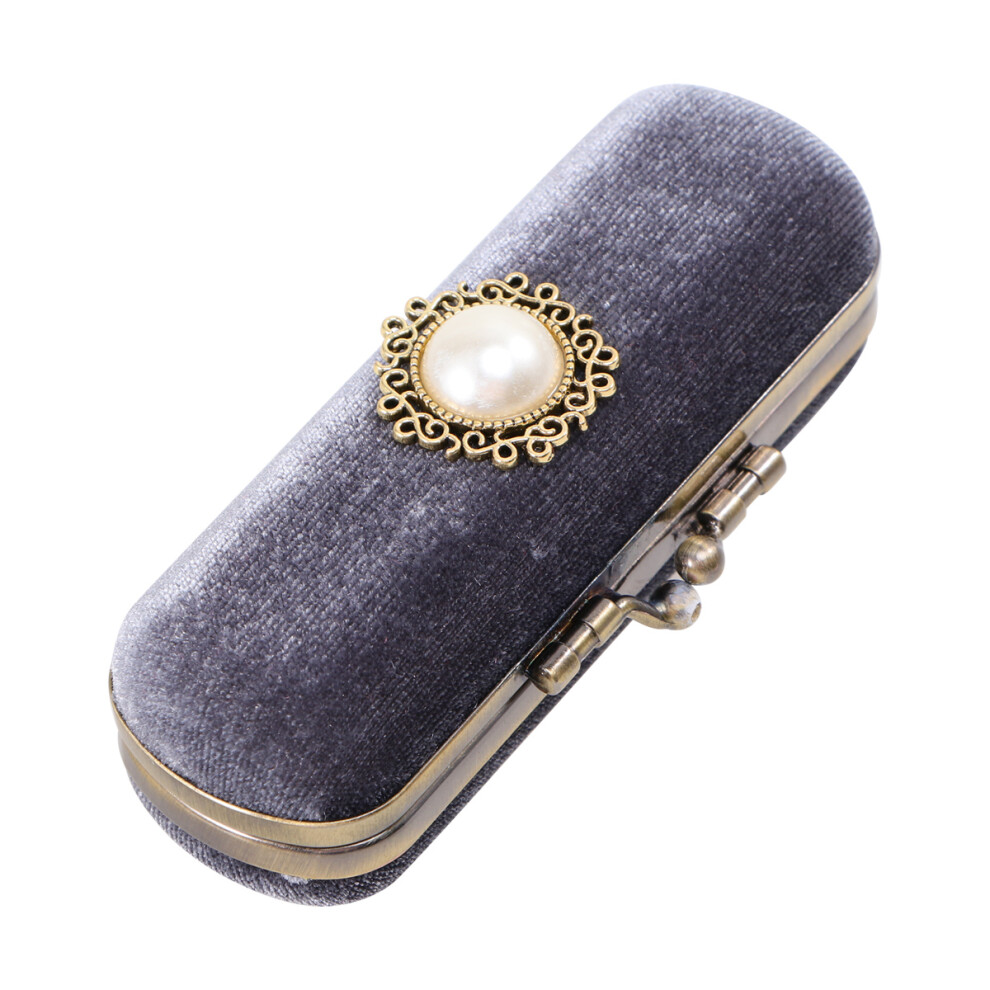 Villcase Black Retro Clamp Lipstick Case Velvet Makeup Organizer
