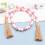 Valentine's Day Hemp Rope Tassel Pendant with Candy-Colored 8