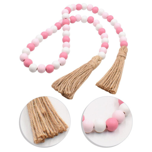 Valentine's Day Hemp Rope Tassel Pendant with Candy-Colored 1