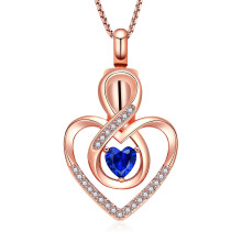 Infinity Cremation Jewelry for Ashes Infinity Urn Necklaces for Ashes with Heart Birthstone Ashes Pendant Locket Keepsake Memorial Jewelry for Urns
