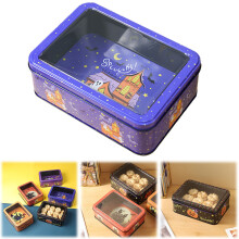 Halloween Cookie Tins with Lids – Reusable Metal Storage Jars, Large Round Tinplate Containers for Candies, Biscuits, Treats & Small Gifts