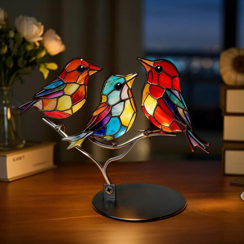 Metal Bird Figurine Ornament Style B