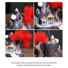 High Mountain Flowing Waterfall Backflow Incense Burner Home Fragrance Diffuser Incense Burner Decoration,D