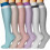 Women's Compression Socks Knee-High 6 Pairs S/M 1
