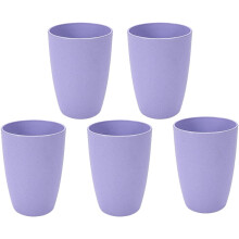 Wheat Straw Tumbler 12 oz Dishwasher Safe Reusable Set of 5