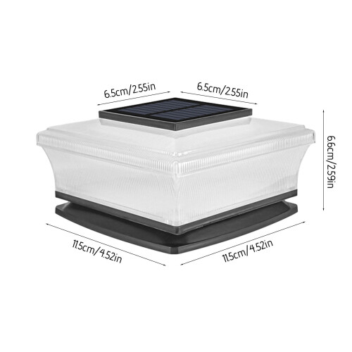 Solar Post Lights Outdoor Waterproof, Compatible with 4x4 Posts – Black, 4.5"x4.5" 1