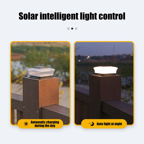 Solar Post Lights Outdoor Waterproof, Compatible with 4x4 Posts – Black, 4.5"x4.5" 2