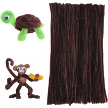 120pcs Brown Pipe Chenille Stems (5mm x 12"), DIY Craft & Christmas Decor, Compatible with Kids' Creative Projects
