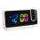 White LED Mirror Clock CR2032, 12/24h, 2 Alarms 1